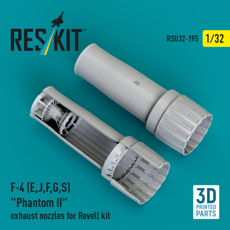 Shop F-4 (E, J, F, G, S) "Phantom II" exhaust nozzles for Revell kit (3D Printed) (1/32) Scale Plastic Models Kits. Accessories and Resin Parts. Reskit online Store