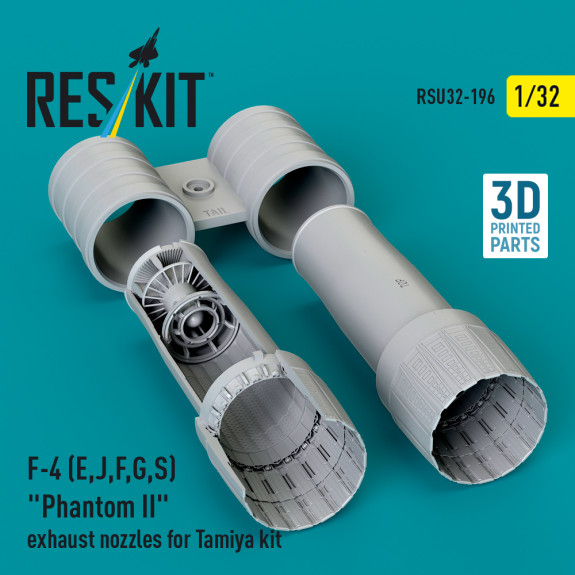 Shop F-4 (E, J, F, G, S) "Phantom II" exhaust nozzles for Tamiya kit (3D Printed) (1/32) Scale Plastic Models Kits. Accessories and Resin Parts. Reskit online Store