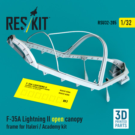 Shop F-35A Lightning II open canopy frame for Italeri / Academy kit (3D Printed) (1/32) Scale Plastic Models Kits. Accessories and Resin Parts. Reskit online Store