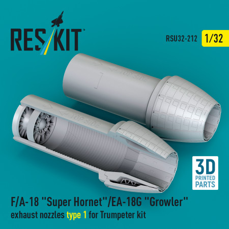 Shop F/A-18 "Super Hornet"/EA-18G "Growler" exhaust nozzles type 1 for Trumpeter kit (3D Printed) (1/32) Scale Plastic Models Kits. Accessories and Resin Parts. Reskit online Store