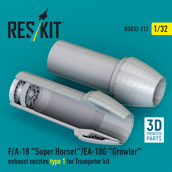 Shop F/A-18 "Super Hornet"/EA-18G "Growler" exhaust nozzles type 1 for Trumpeter kit (3D Printed) (1/32) Scale Plastic Models Kits. Accessories and Resin Parts. Reskit online Store