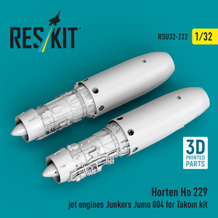 Horten Ho 229 jet engines Junkers Jumo 004 (2 pcs) for Takom kit (3D Printed) (1/32) Shop Horten Ho 229 jet engines Junkers Jumo 004 (2 pcs) for Takom kit (3D Printed) (1/32) Scale Plastic Models Kits. Accessories and Resin Parts. Reskit online Store