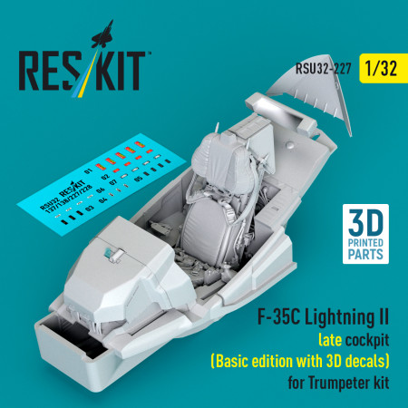 F-35C Lightning II late cockpit (Basic edition with 3D decals) for Trumpeter kit (3D Printed) (1/32) Shop F-35C Lightning II late cockpit (Basic edition with 3D decals) for Trumpeter kit (3D Printed) (1/32) Scale Plastic Models Kits. Accessories and Resin Parts. Reskit online Store