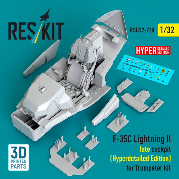 Shop F-35C Lightning II late cockpit (Hyperdetailed Edition) for Trumpeter kit (3D Printed) (1/32) Scale Plastic Models Kits. Accessories and Resin Parts. Reskit online Store