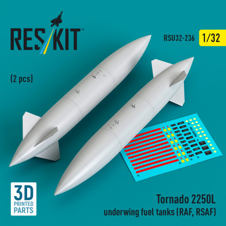 Tornado 2250L underwing fuel tanks (RAF, RSAF) (2 pcs) (3D Printed) (1/32) Shop Tornado 2250L underwing fuel tanks (RAF, RSAF) (2 pcs) (3D Printed) (1/32) Scale Plastic Models Kits. Accessories and Resin Parts. Reskit online Store