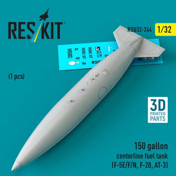 Shop 150 gallon centerline fuel tank (F-5E/F/N, F-20, AT-3) (1 pcs) (3D Printed) (1/32) Scale Plastic Models Kits. Accessories and Resin Parts. Reskit online Store