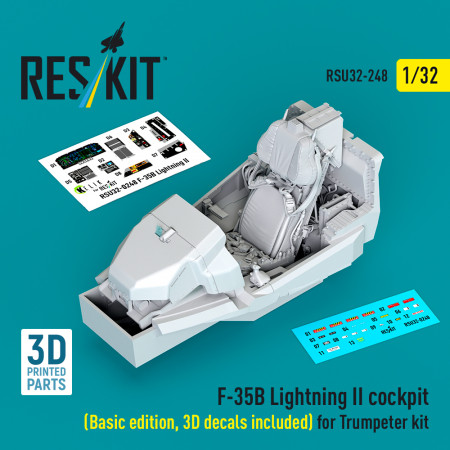 F-35B Lightning II cockpit (Basic edition, 3D decals included) for Trumpeter kit (3D Printed) (1/32) Shop F-35B Lightning II cockpit (Basic edition, 3D decals included) for Trumpeter kit (3D Printed) (1/32) Scale Plastic Models Kits. Accessories and Resin Parts. Reskit online Store
