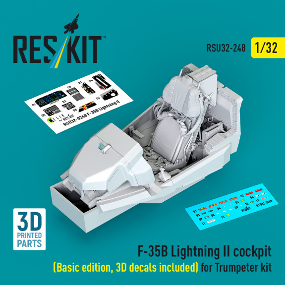 F-35B Lightning II cockpit (Basic edition, 3D decals included) for Trumpeter kit (3D Printed) (1/32) Shop F-35B Lightning II cockpit (Basic edition, 3D decals included) for Trumpeter kit (3D Printed) (1/32) Scale Plastic Models Kits. Accessories and Resin Parts. Reskit online Store