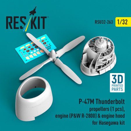 P-47M Thunderbolt propeller (1 pcs), engine (P&W R-2800) & engine hood for Hasegawa kit (3D Printed) (1/32) Shop P-47M Thunderbolt propeller (1 pcs), engine (P&W R-2800) & engine hood for Hasegawa kit (3D Printed) (1/32) Scale Plastic Models Kits. Accessories and Resin Parts. Reskit online Store