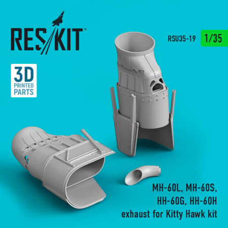 Shop MH-60L, MH-60S, HH-60G, HH-60H exhaust for Kitty Hawk / Zimimodel (3D Printed) (1/35) Scale Plastic Models Kits. Accessories and Resin Parts. Reskit online Store