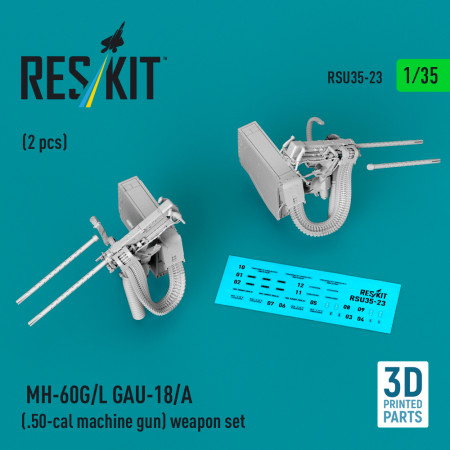 Shop MH-60G/L GAU-18/A (.50-cal machine gun) weapon set (2 pcs) (3D Printed) (1/35) Scale Plastic Models Kits. Accessories and Resin Parts. Reskit online Store