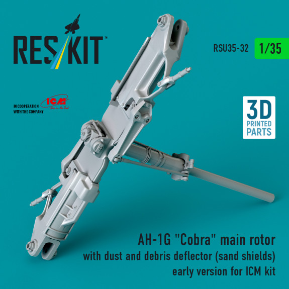 Shop AH-1G "Cobra" main rotor with dust and debris deflector (sand shields) early version for ICM kit (3D Printed) (1/35) Scale Plastic Models Kits. Accessories and Resin Parts. Reskit online Store