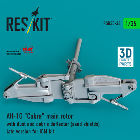 Shop AH-1G "Cobra" main rotor with dust and debris deflector (sand shields) late version for ICM kit (3D Printed) (1/35) Scale Plastic Models Kits. Accessories and Resin Parts. Reskit online Store