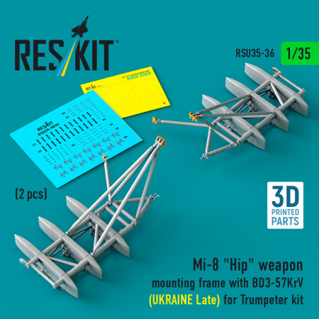 Mi-8 "Hip" weapon mounting frame with BD3-57KrV (UKRAINE Late) for Trumpeter kit (2 pcs) (3D Printed) (1/35) Shop Mi-8 "Hip" weapon mounting frame with BD3-57KrV (UKRAINE Late) for Trumpeter kit (2 pcs) (3D Printed) (1/35) Scale Plastic Models Kits. Accessories and Resin Parts. Reskit online Store