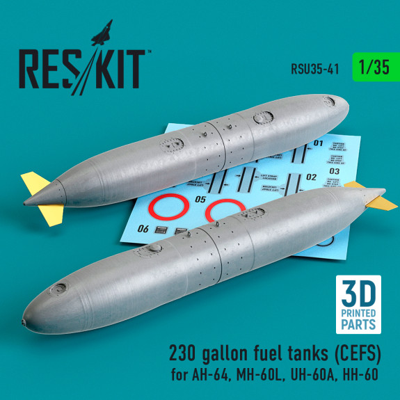 Shop 230 gallon fuel tanks (CEFS) for AH-64, MH-60L, UH-60A, HH-60 (3D Printed) (2 pcs) (1/35) Scale Plastic Models Kits. Accessories and Resin Parts. Reskit online Store