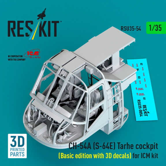 CH-54A (S-64E) Tarhe cockpit (Basic edition with 3D decals) for ICM kit (3D Printed) (1/35) Shop CH-54A (S-64E) Tarhe cockpit (Basic edition with 3D decals) for ICM kit (3D Printed) (1/35) Scale Plastic Models Kits. Accessories and Resin Parts. Reskit online Store