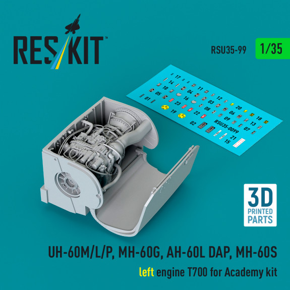 UH-60M/L/P, MH-60G, AH-60L DAP, MH-60S left engine T700 for Academy kit (3D Printed) (1/35) Shop UH-60M/L/P, MH-60G, AH-60L DAP, MH-60S left engine T700 for Academy kit (3D Printed) (1/35) Scale Plastic Models Kits. Accessories and Resin Parts. Reskit online Store