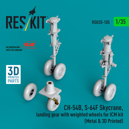 CH-54B, S-64F Skycrane, landing gear with weighted wheels for ICM kit (Metal & 3D Printed) (1/35) Shop CH-54B, S-64F Skycrane, landing gear with weighted wheels for ICM kit (Metal & 3D Printed) (1/35) Scale Plastic Models Kits. Accessories and Resin Parts. Reskit online Store