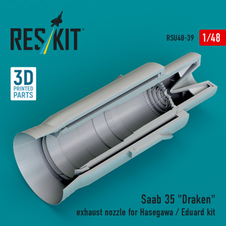 Shop Saab 35 "Draken" exhaust nozzle for Hasegawa / Eduard kit (3D Printed) (1/48) Scale Plastic Models Kits. Accessories and Resin Parts. Reskit online Store