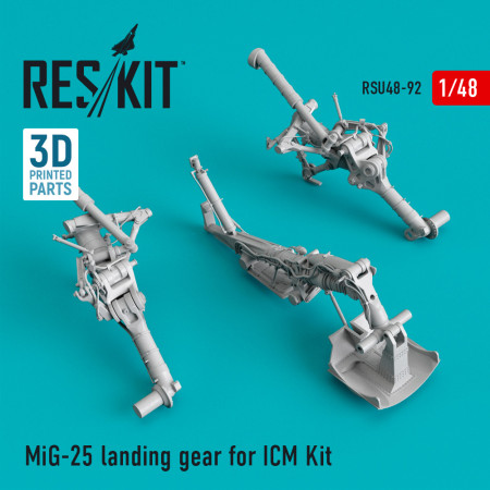MiG-25 landing gear for ICM Kit (1/48) Shop MiG-25 landing gear for ICM Kit (1/48) Scale Plastic Models Kits. Accessories and Resin Parts. Reskit online Store
