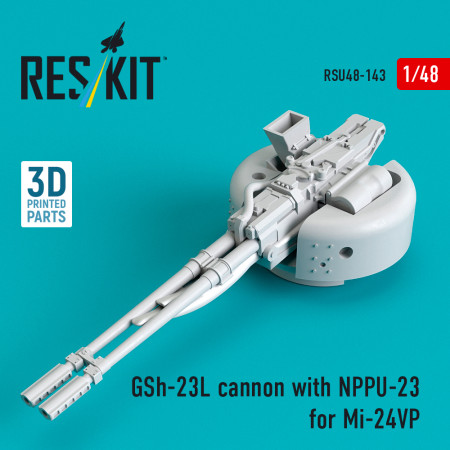 Shop GSh-23L cannon with NPPU-23 for Mi-24VP (3D Printed) (1/48) Scale Plastic Models Kits. Accessories and Resin Parts. Reskit online Store