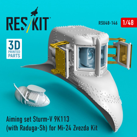 Shop Aiming set Sturm-V 9K113 (with Raduga-Sh) for Mi-24 for Zvezda kit (3D Printed) (1/48) Scale Plastic Models Kits. Accessories and Resin Parts. Reskit online Store