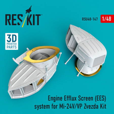 Shop Engine Efflux Screen (EES) system for Mi-24V/VP for Zvezda kit (3D Printed) (1/48) Scale Plastic Models Kits. Accessories and Resin Parts. Reskit online Store