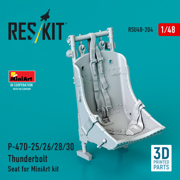 Shop P-47D-25/26/28/30 Thunderbolt Seat for MiniArt kit (3D Printed) (1/48) Scale Plastic Models Kits. Accessories and Resin Parts. Reskit online Store