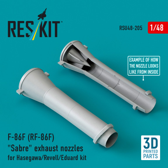 Shop F-86F (RF-86F) "Sabre" exhaust nozzles for Hasegawa/Revell/Eduard kit (3D Printed) (1/48) Scale Plastic Models Kits. Accessories and Resin Parts. Reskit online Store