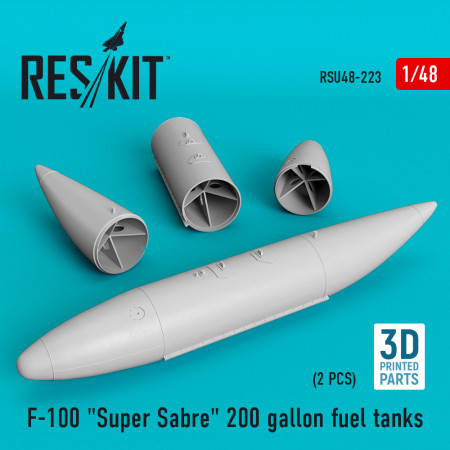 Shop F-100 "Super Sabre" 200 gallon fuel tanks (3D Printed) (1/48) Scale Plastic Models Kits. Accessories and Resin Parts. Reskit online Store