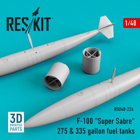 F-100 "Super Sabre" 275 & 335 gallon fuel tanks (3D Printed) (1/48) Shop F-100 "Super Sabre" 275 & 335 gallon fuel tanks (3D Printed) (1/48) Scale Plastic Models Kits. Accessories and Resin Parts. Reskit online Store