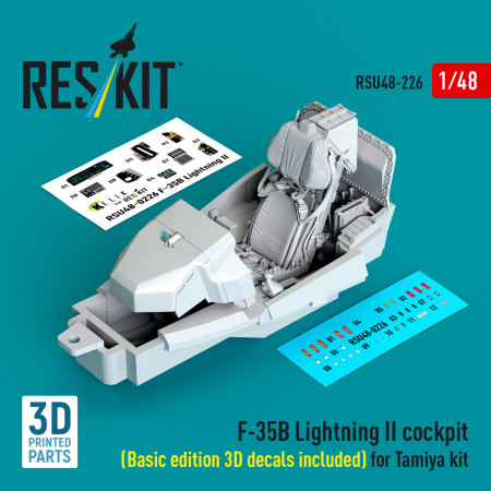 F-35B Lightning II cockpit (Basic edition 3D decals included) for Tamiya kit (3D Printed) (1/48) Shop F-35B Lightning II cockpit (Basic edition 3D decals included) for Tamiya kit (3D Printed) (1/48) Scale Plastic Models Kits. Accessories and Resin Parts. Reskit online Store