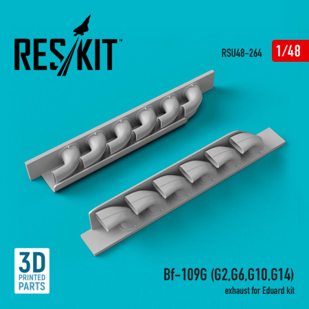 Shop Bf-109G (G2,G6,G10,G14) exhaust for Eduard kit (3D Printed) (1/48) Scale Plastic Models Kits. Accessories and Resin Parts. Reskit online Store