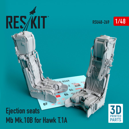 Shop Ejection seats Mb Mk.10B for Hawk T.1A (3D Printed) (1/48) Scale Plastic Models Kits. Accessories and Resin Parts. Reskit online Store
