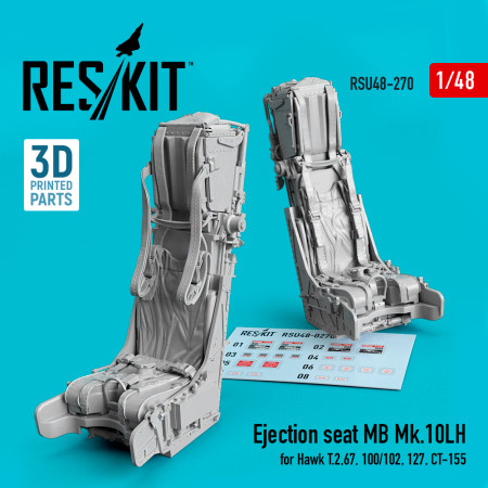 Shop Ejection seat MB Mk.10LH for Hawk T.2,67,100/102,127,CT-155 (3D Printed) (1/48) Scale Plastic Models Kits. Accessories and Resin Parts. Reskit online Store