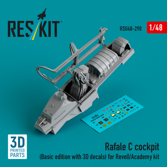 Shop Rafale C cockpit (Basic edition with 3D decals) for Revell/Academy kit (3D printed) (1/48) Scale Plastic Models Kits. Accessories and Resin Parts. Reskit online Store