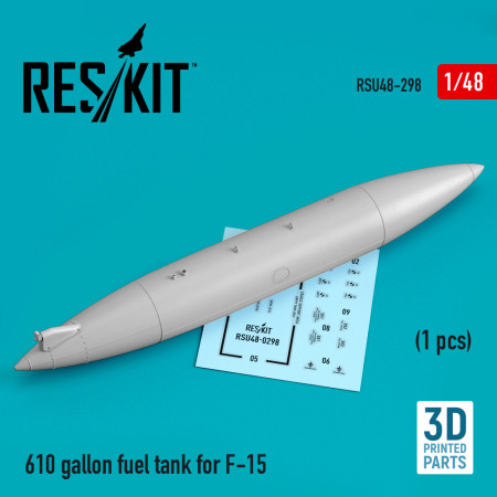Shop 610 gallon fuel tank for F-15 (1 pcs) (3D Printed) (1/48) Scale Plastic Models Kits. Accessories and Resin Parts. Reskit online Store