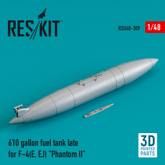 Shop 610 gallon fuel tank late for F-4(E, EJ) "Phantom II" (3D Printed) (1/48) Scale Plastic Models Kits. Accessories and Resin Parts. Reskit online Store