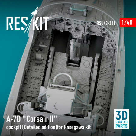 Shop A-7D "Corsair II" cockpit (Detailed edition) for Hasegawa kit (3D Printed) (1/48) Scale Plastic Models Kits. Accessories and Resin Parts. Reskit online Store