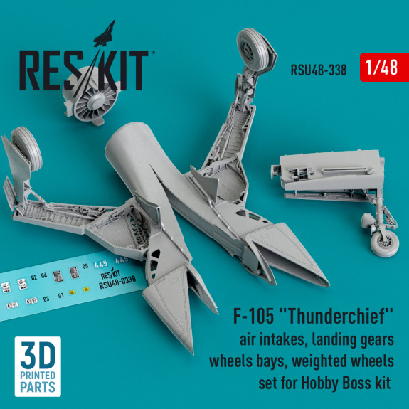 Shop F-105 "Thunderchief" air intakes, landing gear with wheels bays and weighted wheels set for Hobby Boss kit (3D Printed) (1/48) Scale Plastic Models Kits. Accessories and Resin Parts. Reskit online Store