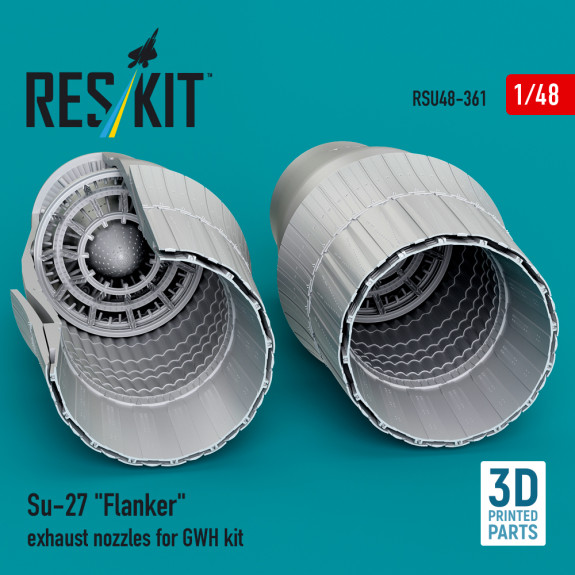 Shop Su-27 "Flanker" exhaust nozzles for GWH kit (3D Printed) (1/48) Scale Plastic Models Kits. Accessories and Resin Parts. Reskit online Store
