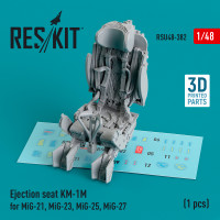 Ejection seat KM-1M for MiG-21, MiG-23, MiG-25, MiG-27 (1 pcs) (3D Printed) (1/48) Shop Ejection seat KM-1M for MiG-21, MiG-23, MiG-25, MiG-27 (1 pcs) (3D Printed) (1/48) Scale Plastic Models Kits. Accessories and Resin Parts. Reskit online Store