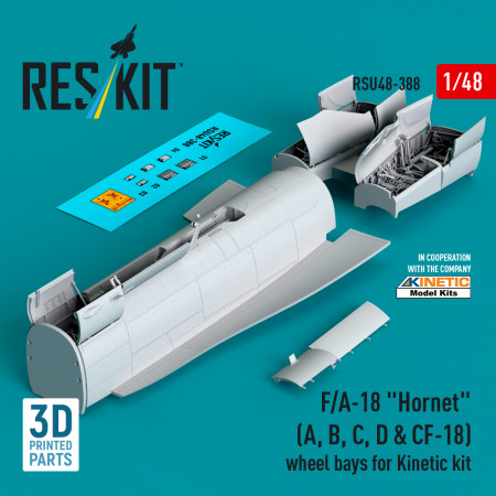 Shop F/A-18 "Hornet" (A, B, C, D & CF-18) wheel bays for Kinetic kit (3D printed) (1/48) Scale Plastic Models Kits. Accessories and Resin Parts. Reskit online Store
