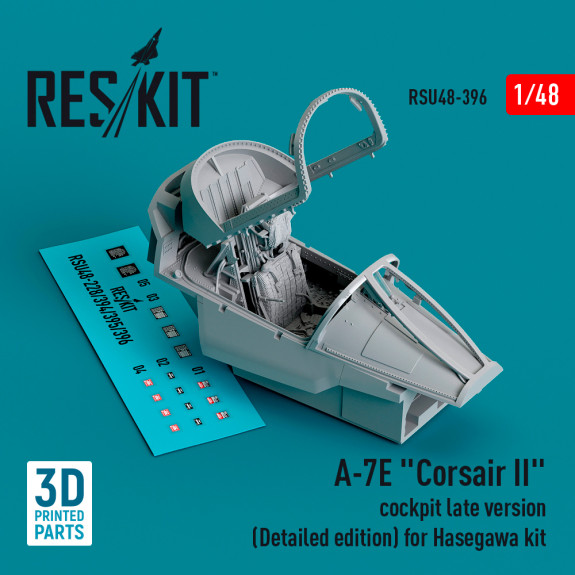 Shop A-7E "Corsair II" cockpit late version (Detailed edition) for Hasegawa kit (3D Printed) (1/48) Scale Plastic Models Kits. Accessories and Resin Parts. Reskit online Store