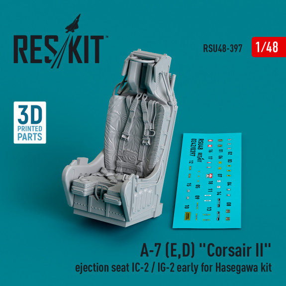 Shop A-7 (E,D) "Corsair II" ejection seat IC-2 / IG-2 early for Hasegawa kit (3D Printed) (1/48) Scale Plastic Models Kits. Accessories and Resin Parts. Reskit online Store