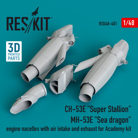 Shop CH-53E "Super Stallion", MH-53E "Sea dragon" engine nacelles with air intake and exhaust for Academy kit (3D printed) (1/48) Scale Plastic Models Kits. Accessories and Resin Parts. Reskit online Store