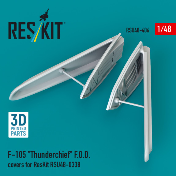 F-105 "Thunderchief" F.O.D. covers for ResKit RSU48-0338 (3D Printed) (1/48) Shop F-105 "Thunderchief" F.O.D. covers for ResKit RSU48-0338 (3D Printed) (1/48) Scale Plastic Models Kits. Accessories and Resin Parts. Reskit online Store
