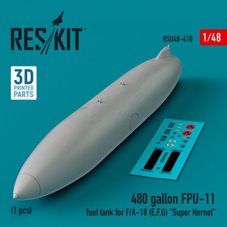 Shop 480 gallon FPU-11 fuel tank for F/A-18 (E,F,G) "Super Hornet" (1 pcs) (3D Printed) (1/48) Scale Plastic Models Kits. Accessories and Resin Parts. Reskit online Store