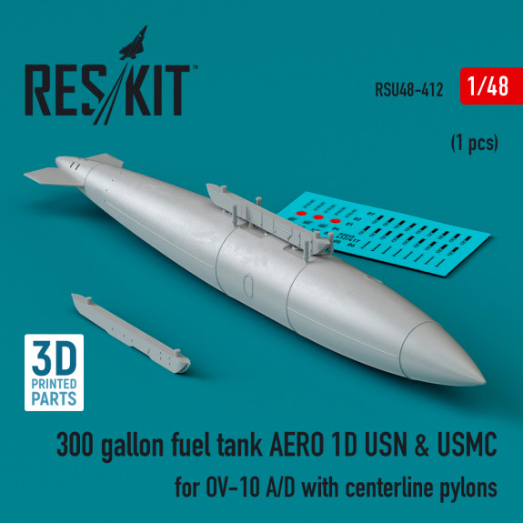 Shop 300 gallon fuel tank AERO 1D USN & USMC for OV-10 A/D with centerline pylons (1 pcs) (3D Printed) (1/48) Scale Plastic Models Kits. Accessories and Resin Parts. Reskit online Store