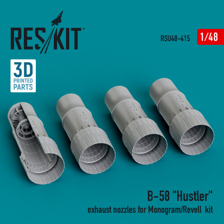Shop B-58 "Hustler" exhaust nozzles for Monogram/Revell  kit (3D Printed) (1/48) Scale Plastic Models Kits. Accessories and Resin Parts. Reskit online Store